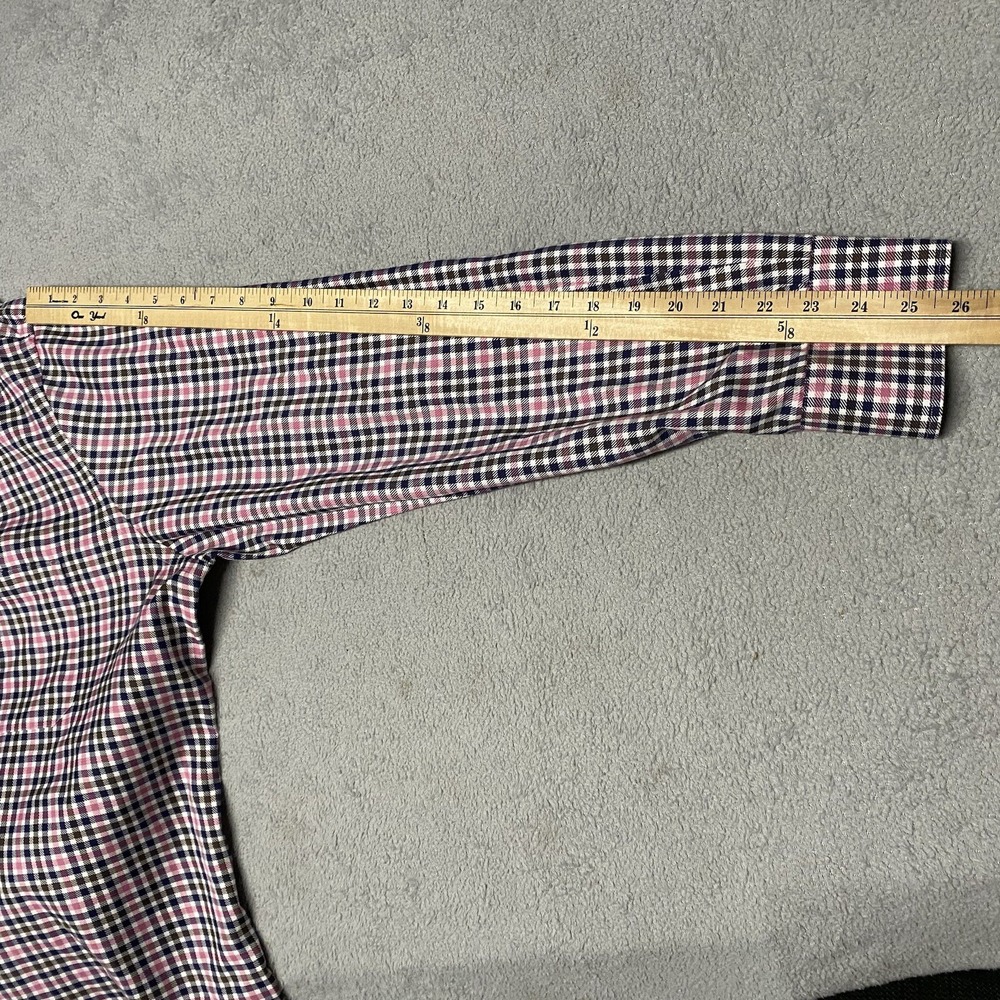 Hagen Carmel Fit Shirt Mens XXL Blue Pink Gingham Check Plaid Cotton Casual Prep - Picture 7 of 8